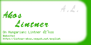 akos lintner business card